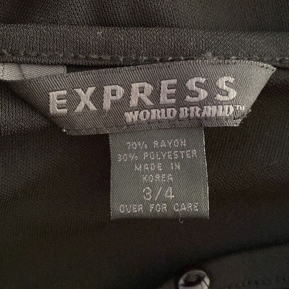 Express 3/4 Cropped Cardigan Button Down Top V Neck - Picture 5 of 5